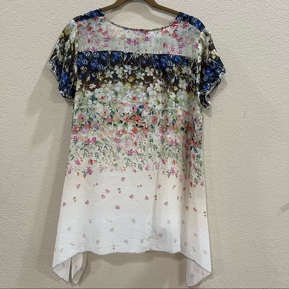 Johnny Was Womens Cupra Rayon Short Sleeve Blouse Sz S Boho Fairy Cottagecore - Picture 3 of 9